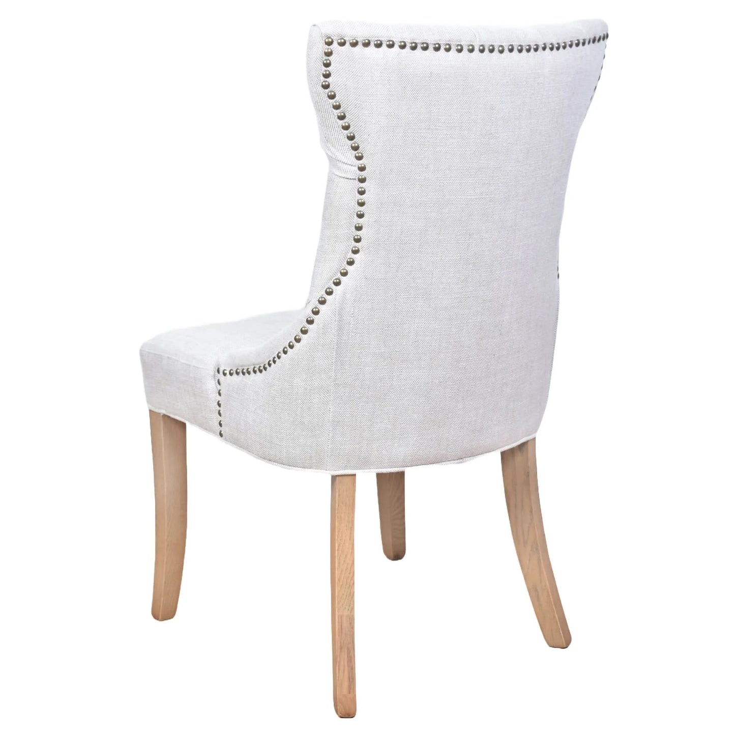 ELMORE LIGHT GREY LEATHER DINING CHAIR WITH WHITEWASH LEGS - MyChocolateWood