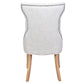 ELMORE LIGHT GREY LEATHER DINING CHAIR WITH WHITEWASH LEGS - MyChocolateWood