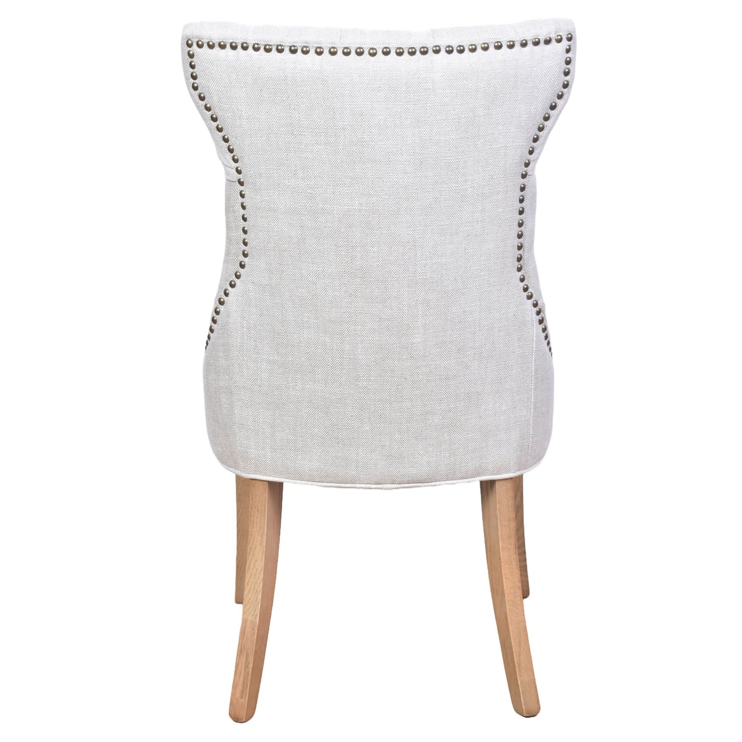 ELMORE LIGHT GREY LEATHER DINING CHAIR WITH WHITEWASH LEGS - MyChocolateWood