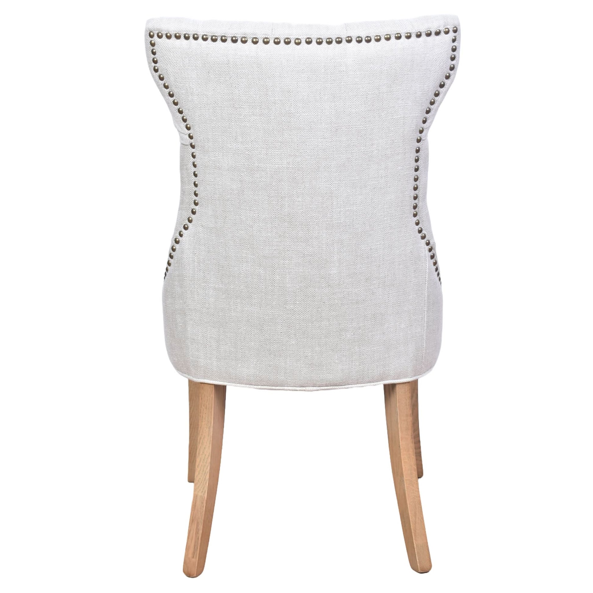 ELMORE LIGHT GREY LEATHER DINING CHAIR WITH WHITEWASH LEGS - MyChocolateWood