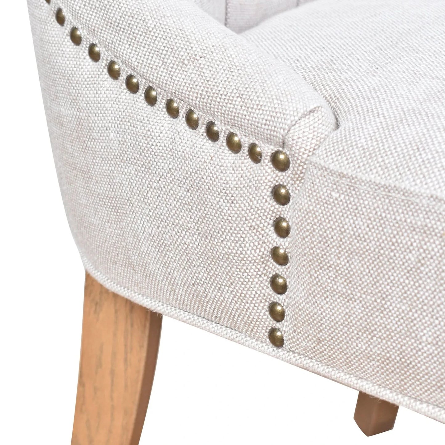 ELMORE LIGHT GREY LEATHER DINING CHAIR WITH WHITEWASH LEGS - MyChocolateWood