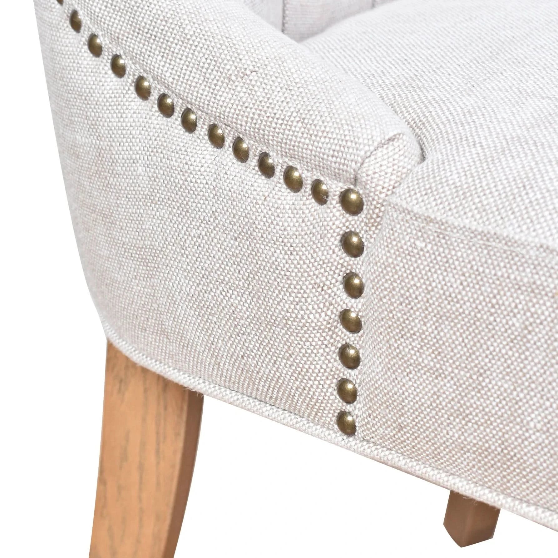 ELMORE LIGHT GREY LEATHER DINING CHAIR WITH WHITEWASH LEGS - MyChocolateWood