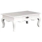 ELODIE 2-DRAWER COFFEE TABLE IN SOLID MAHOGANY- WHITE - MyChocolateWood