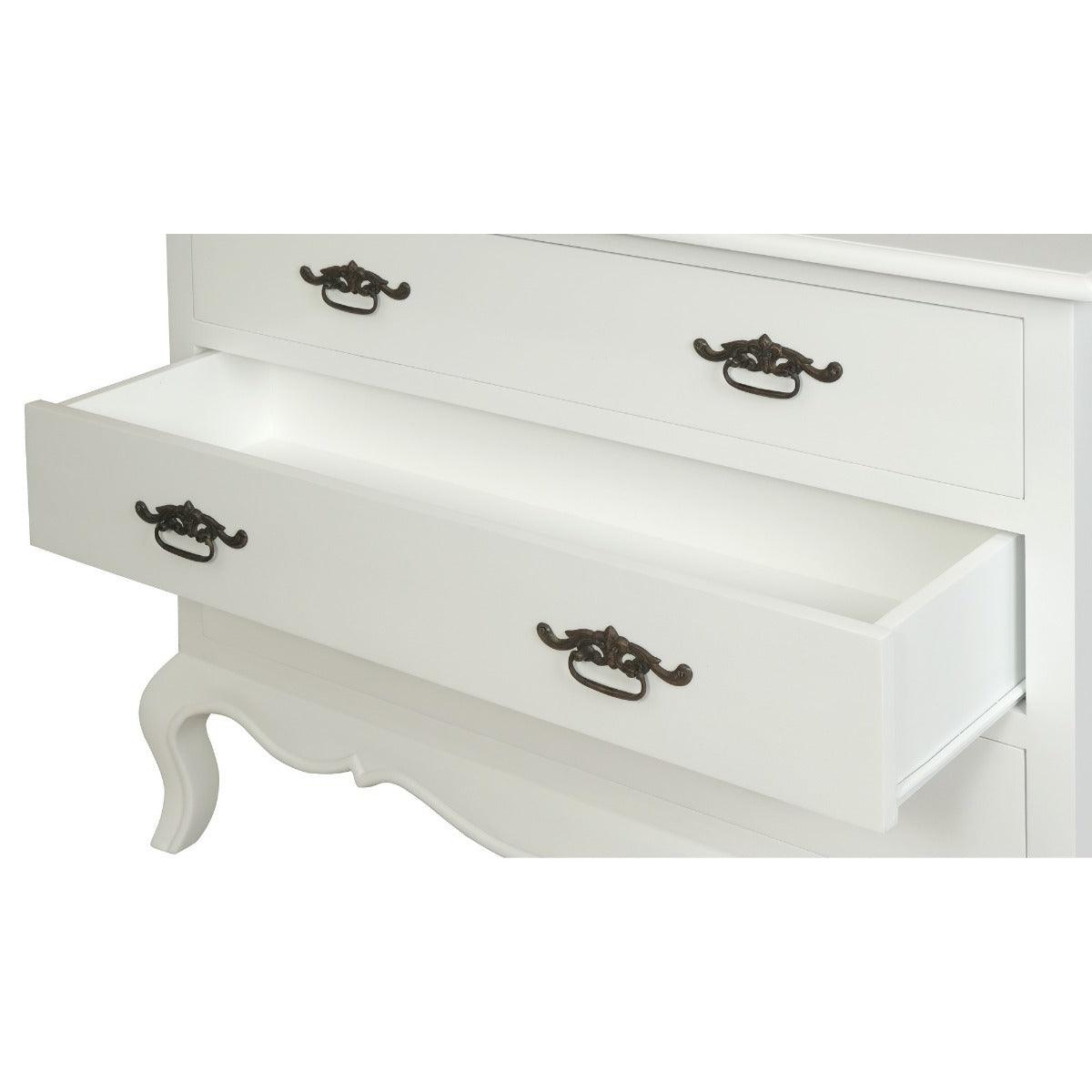 ELODIE 3 DRAWER CHEST/DRESSER IN SOLID MAHOGANY - WHITE - MyChocolateWood