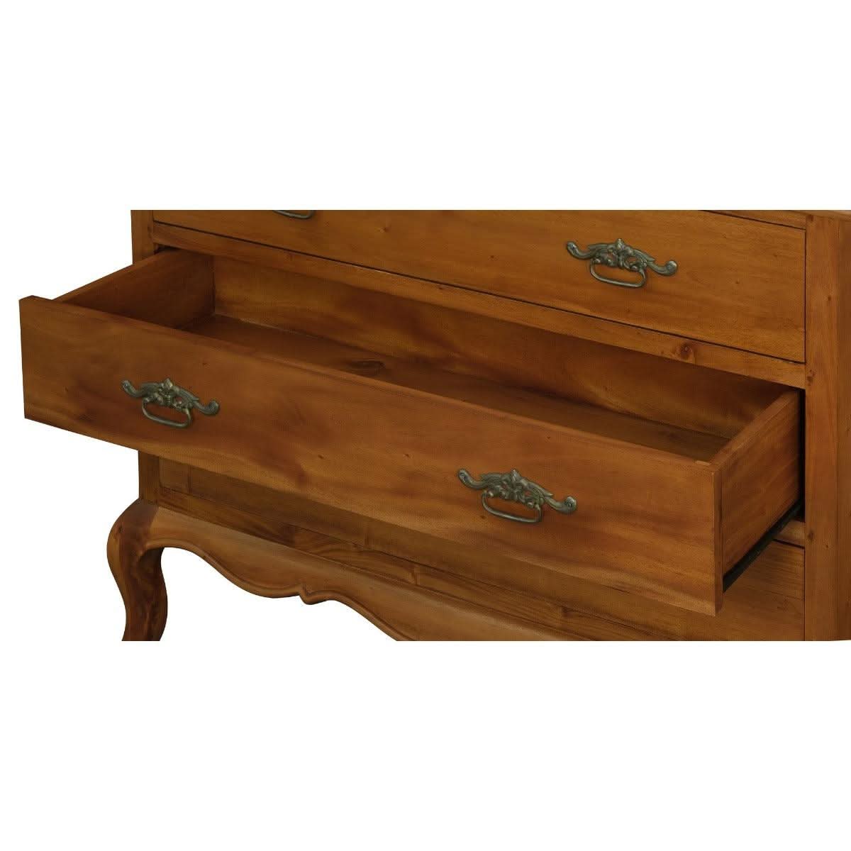 ELODIE 3 DRAWER CHEST IN SOLID MAHOGANY - LIGHT PECAN - MyChocolateWood