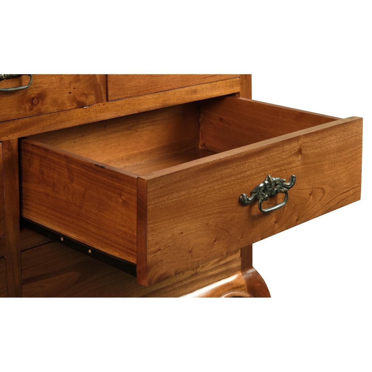 ELODIE 7 DRAWER DRESSER/CHEST OF 7 DRAWERS IN SOLID MAHOGANY - LIGHT PECAN - MyChocolateWood