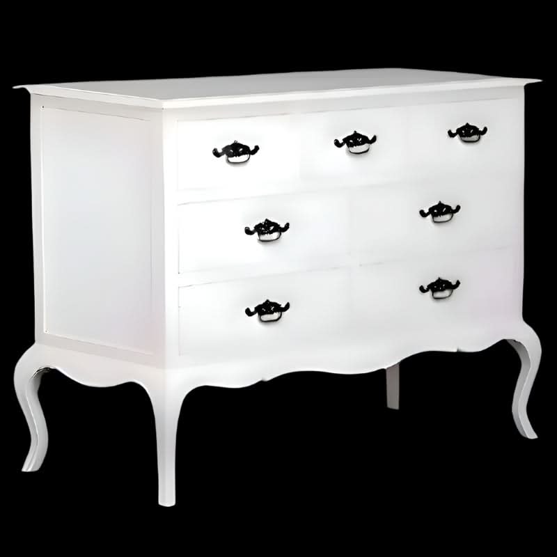ELODIE 7 DRAWER DRESSER/CHEST OF 7 DRAWERS IN SOLID MAHOGANY WHITE - MyChocolateWood