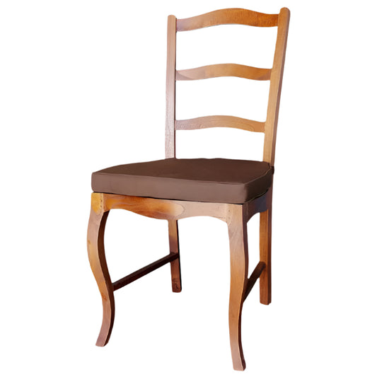 ELODIE DINING CHAIR IN SOLID MAHOGANY WITH CUSHION- LIGHT PECAN - MyChocolateWood