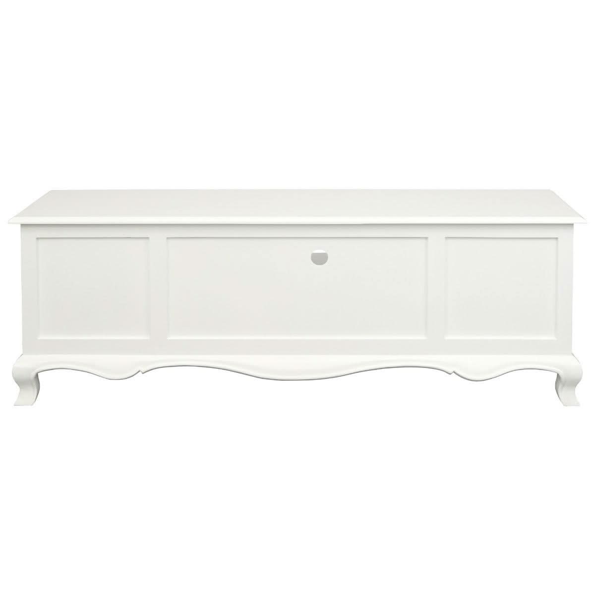 ELODIE SOLID MAHOGANY ETU/TV UNIT 2 DOORS 2 DRAWERS WHITE 168CM - MyChocolateWood