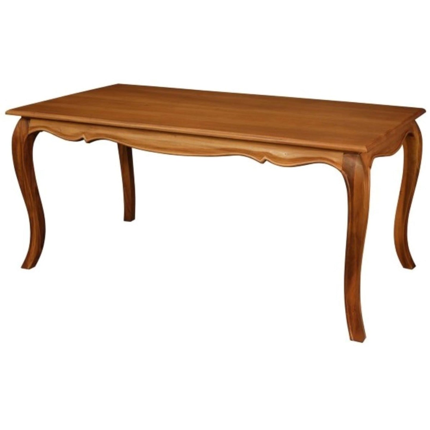ELODIE SOLID MAHOGANY FRENCH PROVINCIAL DINING TABLE LIGHT PECAN 160CM - MyChocolateWood