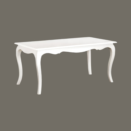 ELODIE SOLID MAHOGANY FRENCH PROVINCIAL DINING TABLE WHITE 160CM - MyChocolateWood