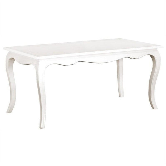 ELODIE SOLID MAHOGANY FRENCH PROVINCIAL DINING TABLE WHITE 160CM - MyChocolateWood