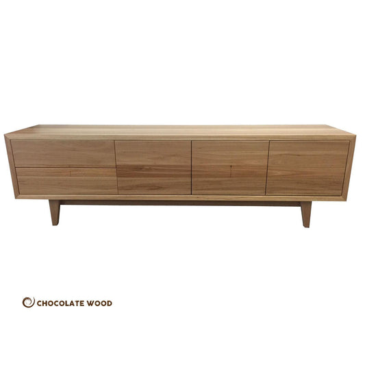 EMERALD 3 DOORS & 2 DRAWERS TV/ENTERTAINMENT UNIT IN SOLID BLACKBUTT - AUSTRALIAN CUSTOM MADE - MyChocolateWood