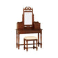 EMERY CARVED SOLID MAHOGANY DRSSING TABLE + STOOL - MyChocolateWood