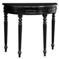 EMERY SOLID MAHOGANY TIMBER HALF MOON CONSOLE TABLE/HALL TABLE BLACK 83CM - MyChocolateWood