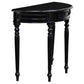 EMERY SOLID MAHOGANY TIMBER HALF MOON CONSOLE TABLE/HALL TABLE BLACK 83CM - MyChocolateWood
