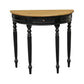 EMERY SOLID MAHOGANY TIMBER HALF MOON CONSOLE TABLE/HALL TABLE BLACK/CARAMEL83CM - MyChocolateWood