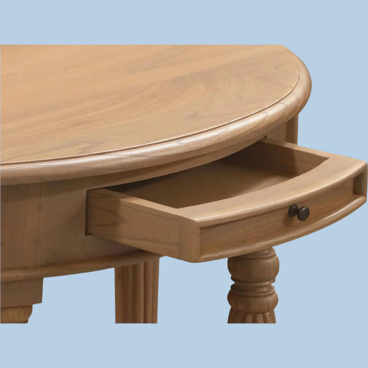 EMERY SOLID WHITE CEDAR HALF MOON CONSOLE TABLE/HALL TABLE 83CM - NATURAL - MyChocolateWood