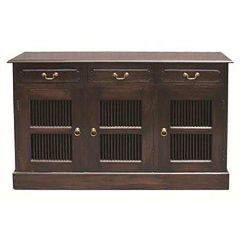 ESMERALDA SOLID MAHOGANY BUFFET/SIDEBOARD 3 SLATTED DOORS & 3 DRAWERS - CHOCOLATE - MyChocolateWood