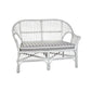 EURO SOLID WHITE RATTAN LOUNGE CHAIR/ ACCENT CHAIR/ ARMCHAIR W/ STRIPED CUSHION - MyChocolateWood