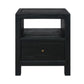 FABRIZIO 1 DRAWER BEDSIDE TABLE IN BLACK - MyChocolateWood