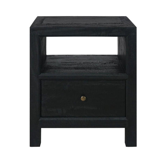 FABRIZIO 1 DRAWER BEDSIDE TABLE IN BLACK - MyChocolateWood