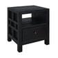 FABRIZIO 1 DRAWER BEDSIDE TABLE IN BLACK - MyChocolateWood