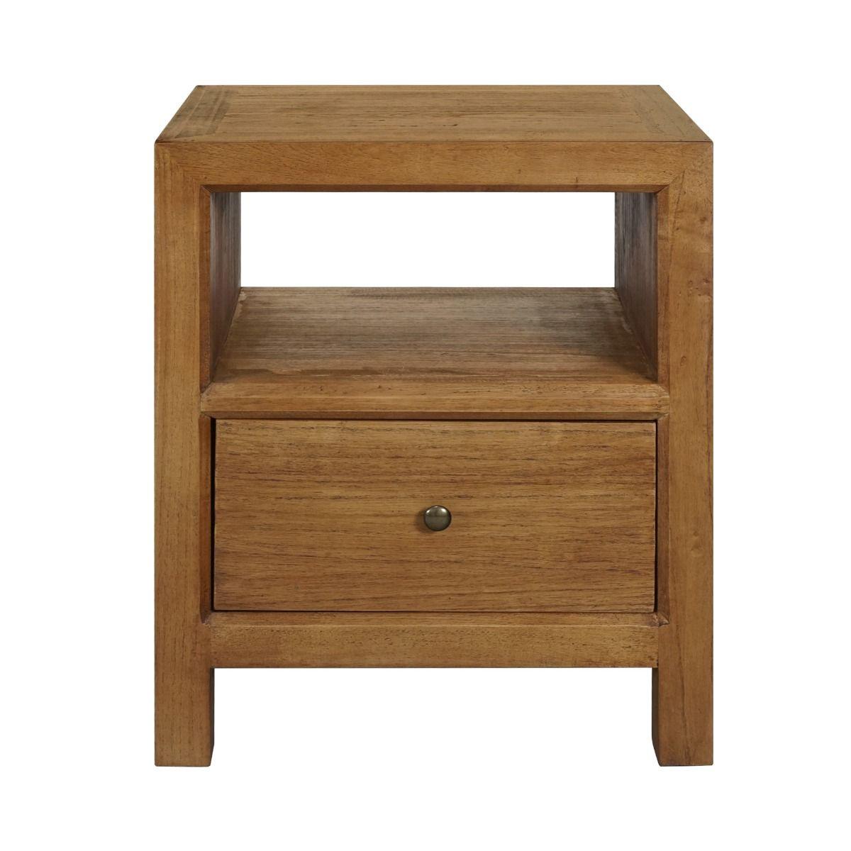FABRIZIO 1 DRAWER BEDSIDE TABLE IN MINDI BROWN - MyChocolateWood