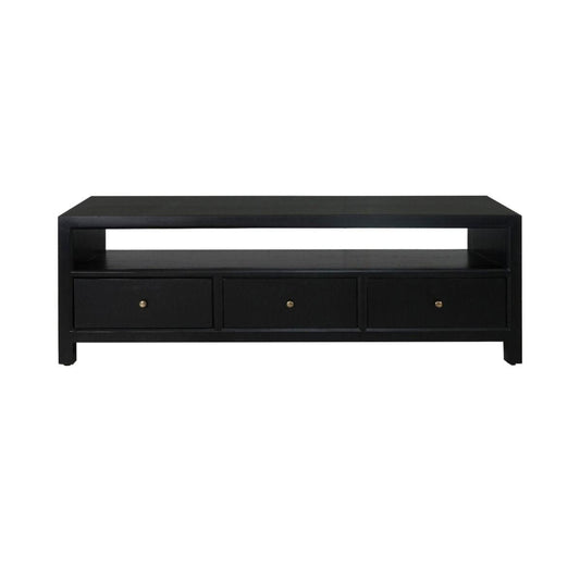 FABRIZIO 3 DRAWERS TV/ENTERTAINMENT UNIT IN BLACK - MyChocolateWood