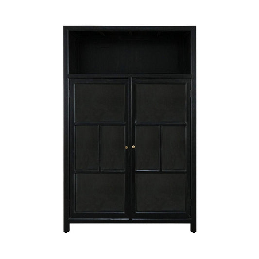 FABRIZIO DISPLAY CABINET IN BLACK - MyChocolateWood