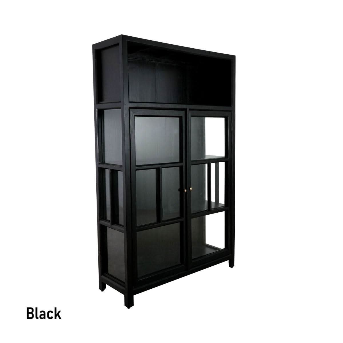 FABRIZIO DISPLAY CABINET IN BLACK - MyChocolateWood