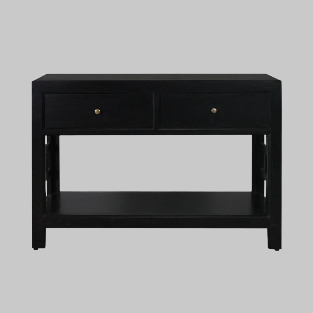 FABRIZIO MINDI WOOD CONSOLE TABLE/HALL TABLE 2 DRAWERS IN BLACK - MyChocolateWood