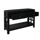FABRIZIO MINDI WOOD CONSOLE TABLE/HALL TABLE 2 DRAWERS IN BLACK - MyChocolateWood