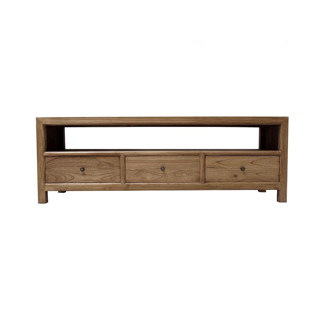 FABRIZIO MINDI WOOD TV UNIT 3 DRAWERS IN MINDI BROWN - MyChocolateWood