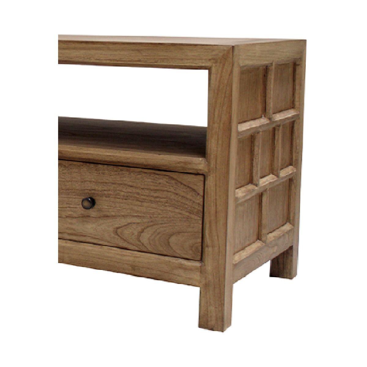 FABRIZIO MINDI WOOD TV UNIT 3 DRAWERS IN MINDI BROWN - MyChocolateWood