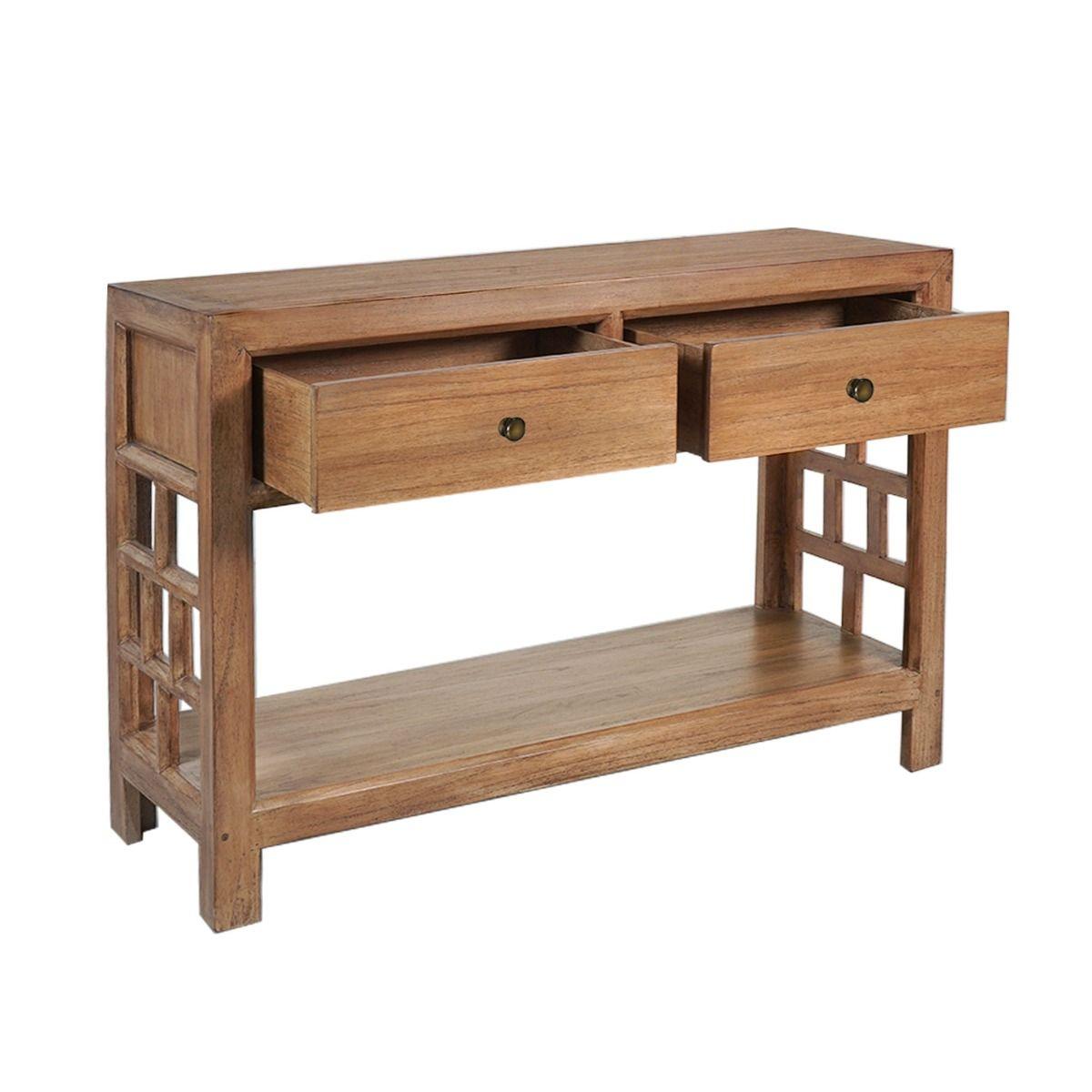 FABRIZIOS CONSOLE TABLEHALL TABLE 2 DRAWERS IN MINDI BROWN - MyChocolateWood