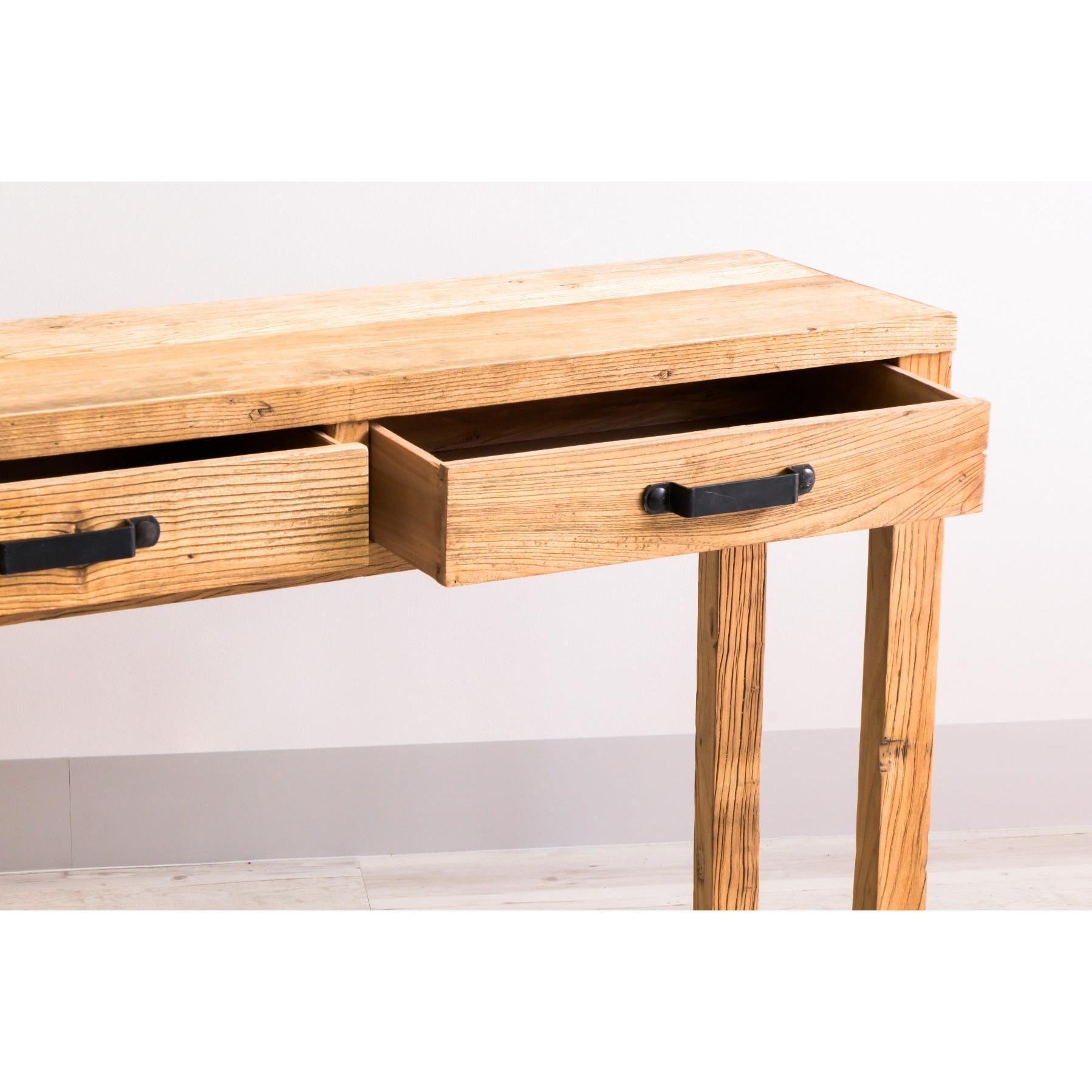 FAIRMONT 2 DRAWER HALL TABLE/CONSOLE TABLE IN RECYCLED ELM - MyChocolateWood