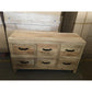 FAIRMONT 6-DRAWER SIDEBOARD BUFFET W/ IRON HANDLES IN RECYCLED ELM - MyChocolateWood
