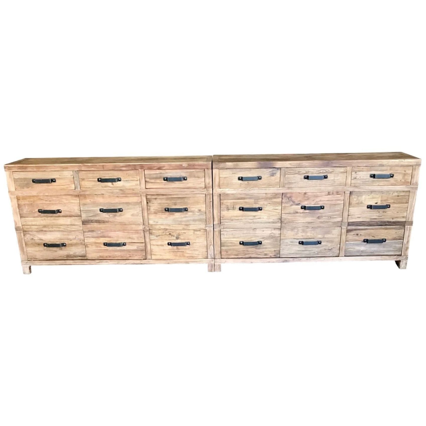 FAIRMONT BUFFET IN RECYCLED ELM 3 DOORS & 3 DRAWERS - MyChocolateWood