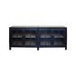 FAIRMONT INDUSTRIAL GLASS CABINET 4 DOORS IN BLACK - MyChocolateWood