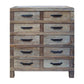 FAIRMONT RECYCLED ELM TALLBOY/ CHEST OF 10 DRAWERS IRON HANDLES INDUSTRIAL - MyChocolateWood