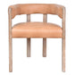 FELICE CARAMEL LEATHER DINING CHAIR WITH WHITEWASH LEGS - MyChocolateWood
