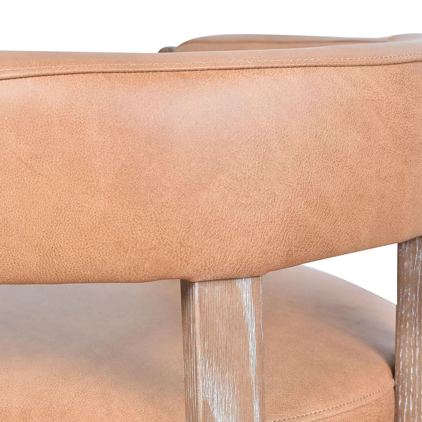FELICE CARAMEL LEATHER DINING CHAIR WITH WHITEWASH LEGS - MyChocolateWood