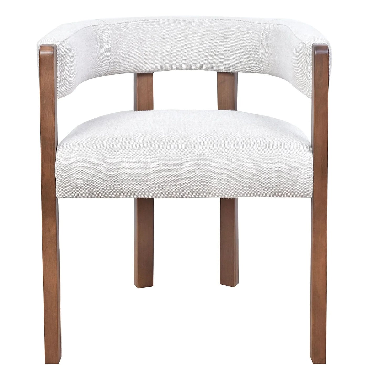 FELICE DOVE GREY LINEN FABRIC DINING CHAIR WITH MARON LEGS - MyChocolateWood
