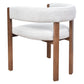 FELICE DOVE GREY LINEN FABRIC DINING CHAIR WITH MARON LEGS - MyChocolateWood