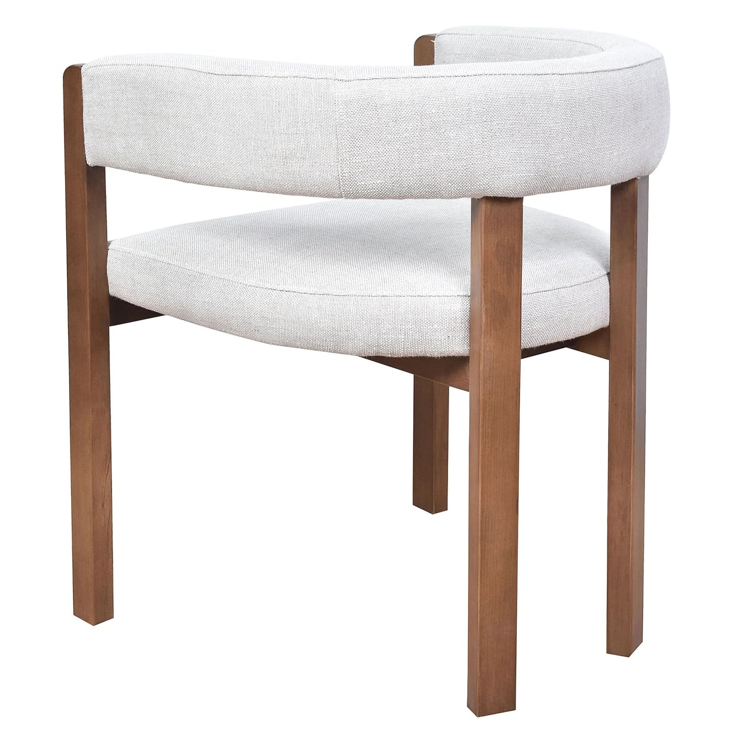 FELICE DOVE GREY LINEN FABRIC DINING CHAIR WITH MARON LEGS - MyChocolateWood