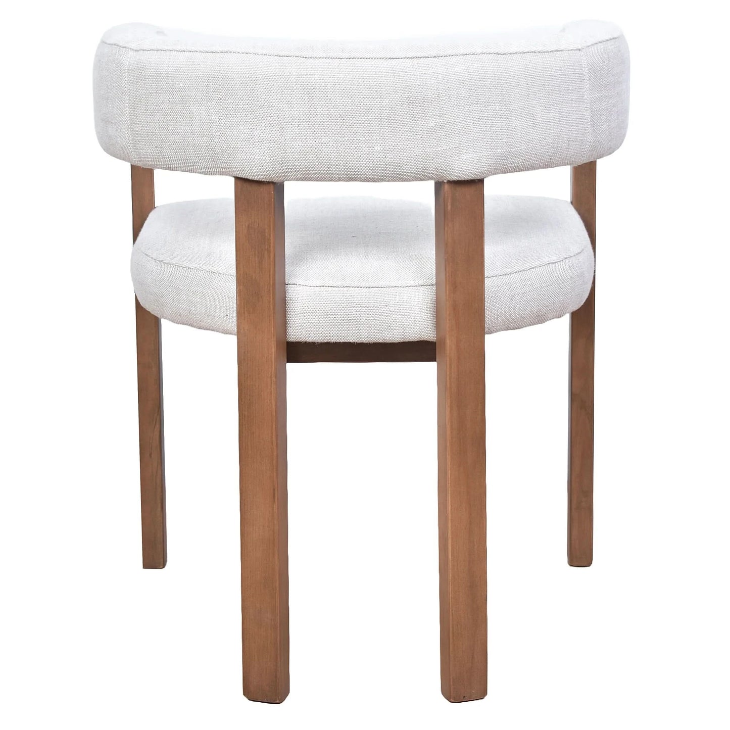 FELICE DOVE GREY LINEN FABRIC DINING CHAIR WITH MARON LEGS - MyChocolateWood