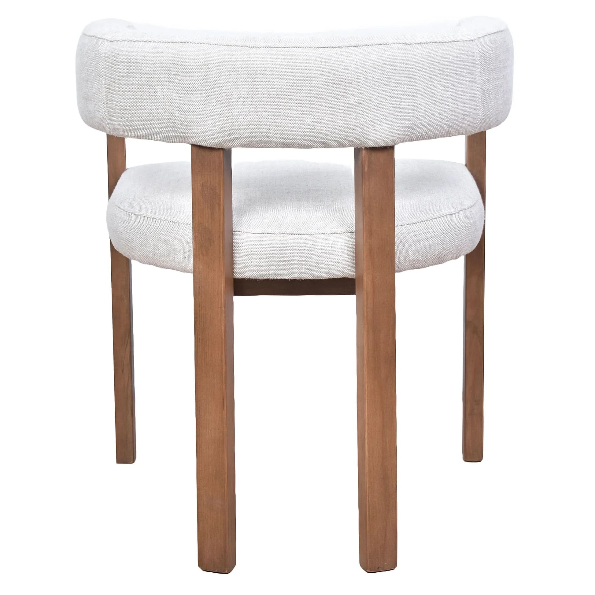 FELICE DOVE GREY LINEN FABRIC DINING CHAIR WITH MARON LEGS - MyChocolateWood