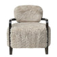 FENRIS FAUX SHEEPSKIN/HARDWOOD ARMCHAIR/LOUNGE CHAIR IN BEIGE - MyChocolateWood