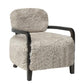 FENRIS FAUX SHEEPSKIN/HARDWOOD ARMCHAIR/LOUNGE CHAIR IN BEIGE - MyChocolateWood